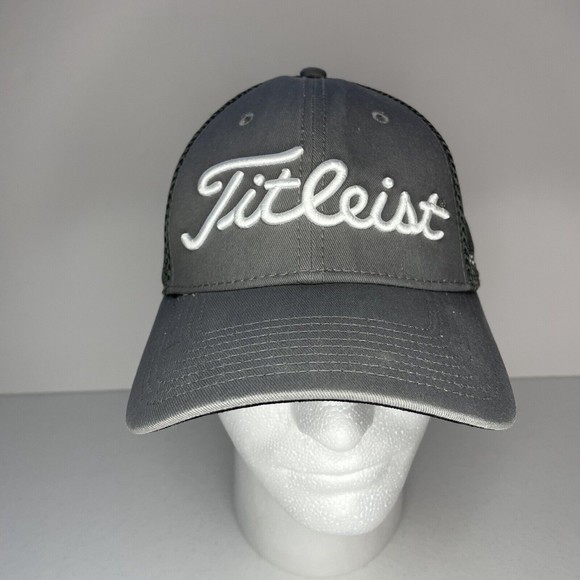 Titleist‎ Cap Hat FJ Pro V1 Dark Gray Mesh Raised Embroidery M-L New Era Stretch - Picture 1 of 11